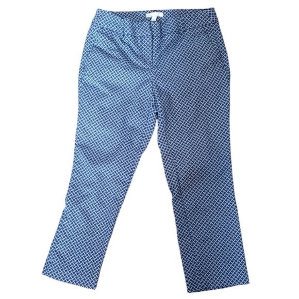 Dalia Geometric Print Stretch Cotton Capri Pants Size 2